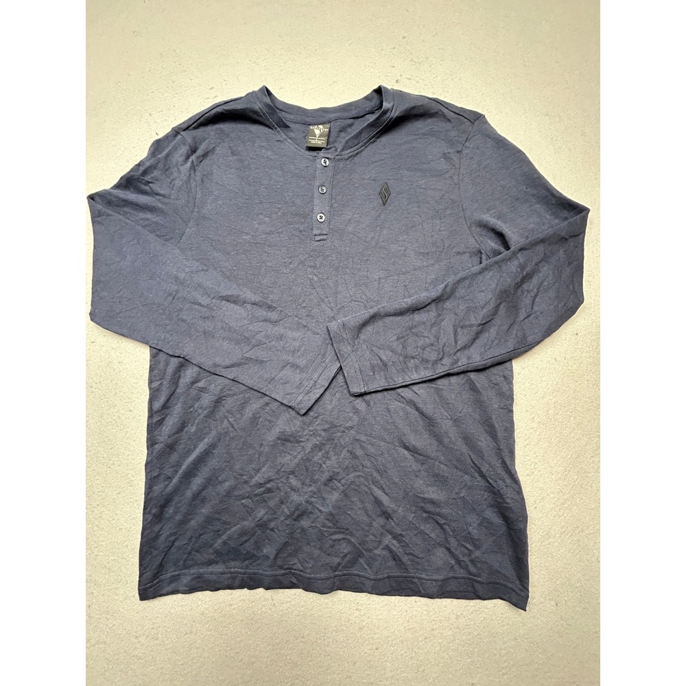 Skechers Henley Shirt Cotton Poly Navy Blue Size Large Mens